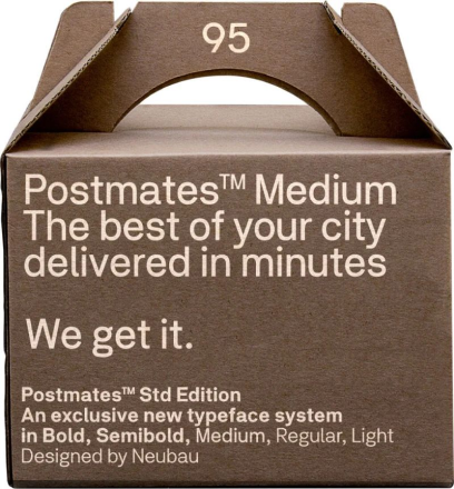 Дизайн пакування Postmates typeface